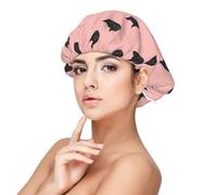Cats Black Cool Print Satin Silk Bonnet for Sleeping Women, Adjustable Double Layer Satin Hair Bonnet Night Sleep Cap for Curly Hair