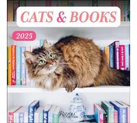 Cats & Books 2025 Wall Calendar