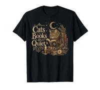 Cats Books and Quiet Literary Cat Reader Value Graphic T-Shirt