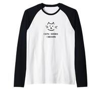 Cats + Books = Heaven Raglan Baseball Tee