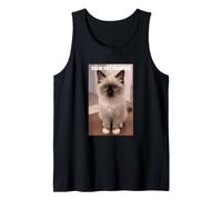 Cats Brain not braining Funny Birman Kitten cat Meme Tank Top