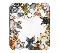 Cats Breed Various Watercolor Kittens Hair Cutting Gown Easy Clean Beard Bib Lightweight Haircut Capes For Salon Barbershop Beauty Shops 140X168Cm
