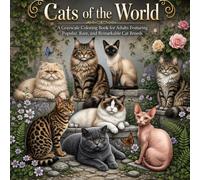 Cats Breeds of the World: A Grayscale Coloring Book for Adults Featuring Popular, Rare, and Remarkable Cat Breeds (Precious Pets Grayscale Coloring Books)