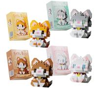 Cats Building Block Set, 4 Pcs Cats Building Block Mini Bricks Toy Animals Bricks Blocks Collection Creativity Toy Brick DIY Blocks Home Decor Ornament Gifts for Adults Teens Children