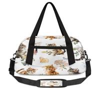 Cats Butterfly Kids Overnight Duffle Bags Boys Girls Teen Cute Kitten Sports Gym Bag for Weekender Travel Gymnastics Dance Ballet