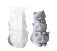 Cats Candle Mold - Reusable Material Stack Mold, Strong Easy Release Surfacee, Thick Tear Resistant Stacking Stable Pour Opening | Great Crafting Accessory for Ccandle Pouring Chocolate Art Fondant