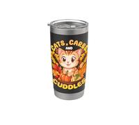 Cats, Carbs, & Cuddles Thanksgiving Dinner Kitten Stainless Steel Insulated Tumbler