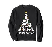 Cats Christmas Tree Boys Girls Meowy Catmas Funny Cat Xmas Sweatshirt