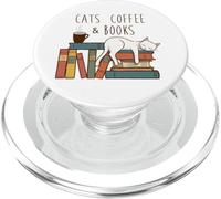 Cats Coffee Books Bookish Booktrovert Reading PopSockets PopGrip for MagSafe