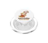 Cats Coffee Cozy Morning Aesthetic Lovers Design PopSockets PopGrip for MagSafe