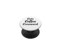 Cats coffee crossword design PopSockets Adhesive PopGrip