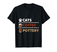 Cats Coffee Pottery Lover Ceramic Artist Clay Craft T-Shirt