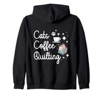 Cats Coffee Quilting Lover Quilt Maker Hobby Zip Hoodie