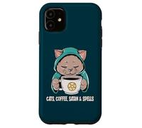 Cats, Coffee, Satan & Spells Cute Occult Cat Case for iPhone 11