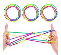 Cats Cradle 3 Pieces Rainbow Colour Fumble Finger Thread Rope Toy Supplies Finger Game Developmental Toy for Teens Adults Stimulate Creativity