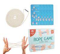 Cats Cradle String Game - Interactive Puzzle Trick Rope Toy | Elastic Finger Hand Cotton String Games System, Classic Braid Game Accessory for Home School Outdoor Family Play