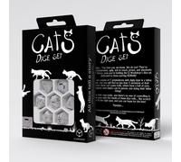 Cats Dice Set Purrl by Q-Workshop Ages 14+ Pearl White & Gold Polyhedral RPG