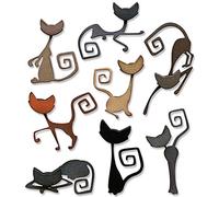 Cats Dies for Card Making Halloween Mischievous Cats Metal Cutting Dies for DIY Scrapbooking Paper Crafting Handmade Crafts Embossing Stencil Die Cuts Punch Template Molds Crafts Projects Album Decor