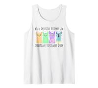 Cats Dissent When Injustice Becomes Law RGB Quote Resistance Tank Top