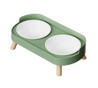 Cats Dog Feeder Double Bowls With Elevated Stand Slip Proof Base And Splash Water Food Container For Clean Feeding Spill Cats Dog Feeding Station