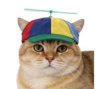 Cats Dogs Propeller Hat Halloween Costume Accessory for Cats Dogs Cute Funny Colorful Pets Rainbow Helicopter Hat Baseball Cap