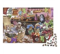 Cats Doing Laundry Puzzle 1000 Pieces Challenge Game for Adults, Impossible Jigsaw Puzzles 1000 Pieces Educational Game Home Decoration 52x38cm/1000pcs