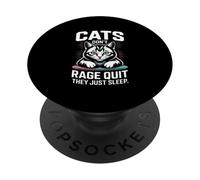Cats Don't Rage Quit They Just Sleep PopSockets Adhesive PopGrip