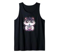 Cats Drink Bubble Tea Kawaii Galaxy Boba Cat Tank Top