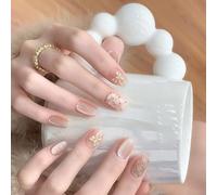 Cats Eye Artificial Nails Short Square Press On Nails With Bows Full Covers Acrylic False Nails For Social Gatherings