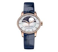 Girard-perregaux Womens Mother of Pearl 80496d52a751-ck4a Cat's Eye Celestial Rose Gold, Stainless Steel, Leather and Diamond Watch 1 Size