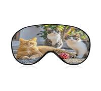 Cats Eye Mask Sleep Mask for Side Sleeper Women Men Pressure-Free & Light Block-Out Blindfold Soft Comfortable Eye Covers Breathable Blindfold Adjustable