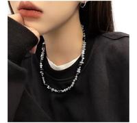 Cat's Eye Stone Beaded Necklace 45+5cm Adjustable Unisex Geometric