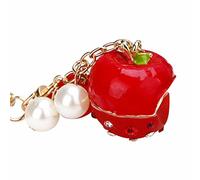 Cat's Eye Stone Pineapple Keychain, Chinese Auspicious Symbols Keychain,with Fu Character, Wealth God & Jade Ruyi,Great for Gift Giving