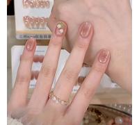 Cats Eyes Press on Nails Flower Square Acrylic Fake Nails Reusable Stick on Nails for DIYS Nails Art Manicure Decoration
