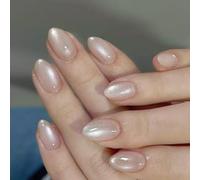 Cats Eyes Press On Nails Glitters Almond Acrylic Fake Nails Reusable Stick On Nails For Nails Art Manicure Decorations