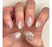 Cats Eyes Press On Nails Glitters Fake Full Covers False Acrylic Glues On Artificial Fingernails Cats Eye Press On Nail