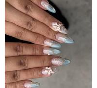 Cats Eyes Press On Nails Glitters Fake Full Covers False Acrylic Glues On Artificial Fingernails Stick On Nail