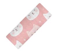 Cats Face Pink printed nonslip yoga mat Thick 1 mm for outdoor non slip, with yoga mat bag tapete para ejercicio 71x26 inches