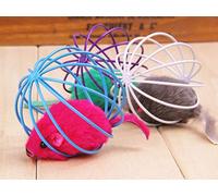 Cat's Favorite Toy,Rat In A Cage Ball,Pet Cat Toy Funny Mouse Doll in The Cage Durable and Practical Clever treatment