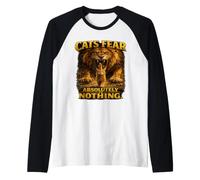Cats Fear Absolutely Nothing Funny Cat Lover Lion Graphic Te Raglan Baseball Tee