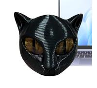 Cats Figurine Decoration - Kitten Art Piece Cat Head Sculpture | Luxury Black Obsidian Stone Statue | Hand Carved Crystal Decor | Elegant Gift Artwork For Cat Lovers & Home Display