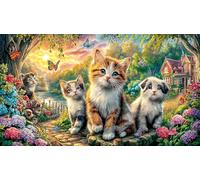 Cats-fill-a-cozy-bedroom-under-moonlight 1000 Piece Jigsaw Puzzle Fun Present & Activity for Home Educational Game Decompression Great Gift Idea for Wall Decoration and Gifts 70x50/1000pcs