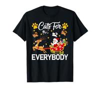 Cats for Everybody Christmas Pajamas Santa Sleigh Cat Xmas T-Shirt