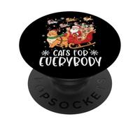 Cats For Everybody Santa And Cat Christmas Xmas Holiday PopSockets Adhesive PopGrip