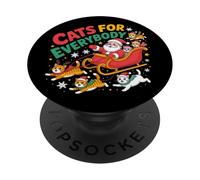 Cats For Everybody Santa And Cat Christmas Xmas Holiday PopSockets Adhesive PopGrip