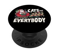 Cats For Everybody Santa And Cat Christmas Xmas Holiday PopSockets Adhesive PopGrip