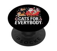 Cats For Everybody Santa And Cat Christmas Xmas Holiday PopSockets Adhesive PopGrip