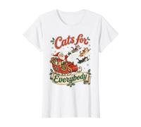 Cats for Everybody Ugly Christmas Vintage Santa Cat Sleigh Value Graphic T-Shirt