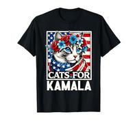 Cats For Kamala Patriotic Political Cat Design T-Shirt
