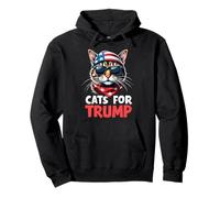 Cats For Trump 2024 Funny Trump Pullover Hoodie